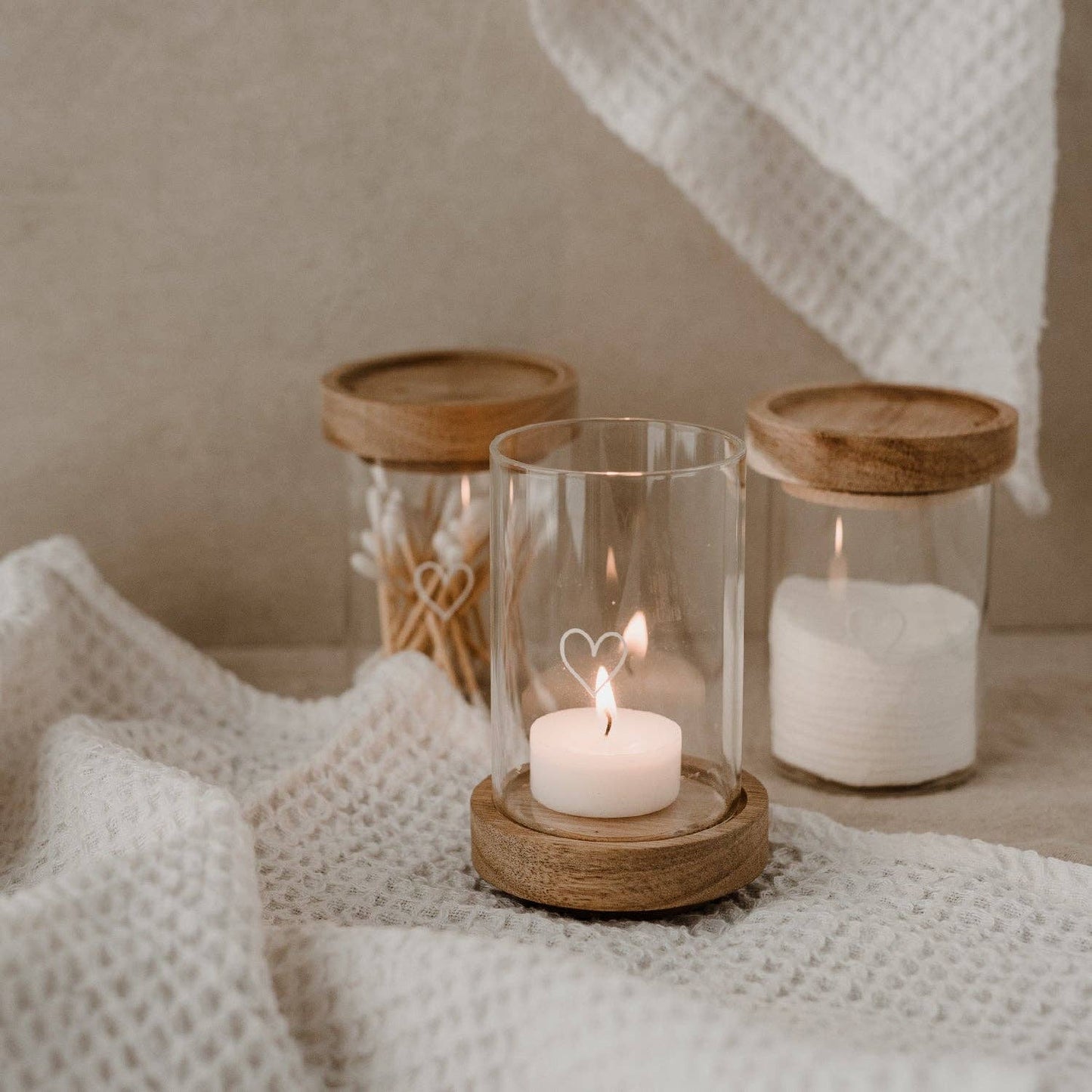 Mini storage jar "Heart white" 9cm