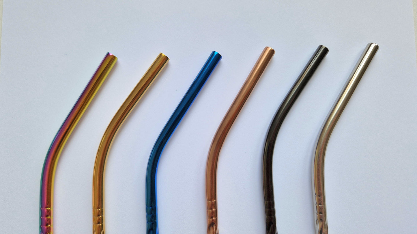 curved stainless steel straw