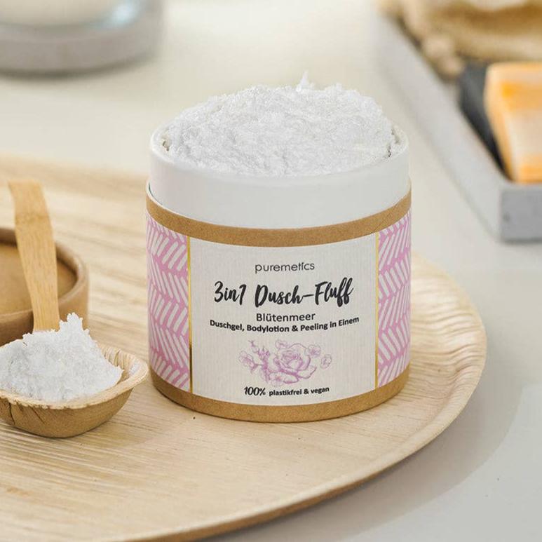 3in1 Dusch-Fluff Blütenmeer auf Bambustablar