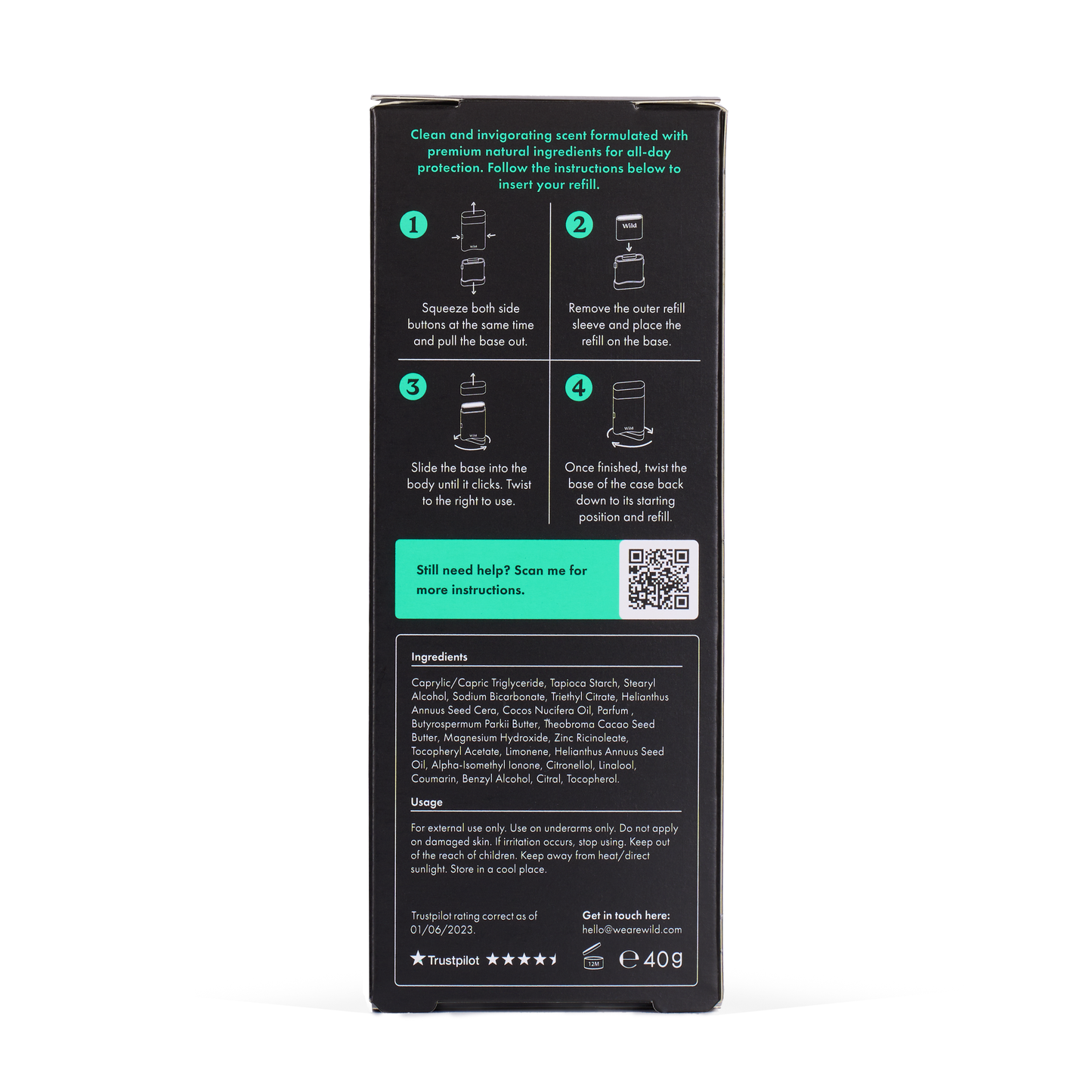 Wild Deo - Starterset Schwarz mit "Fresh Cotton & Sea Salt"