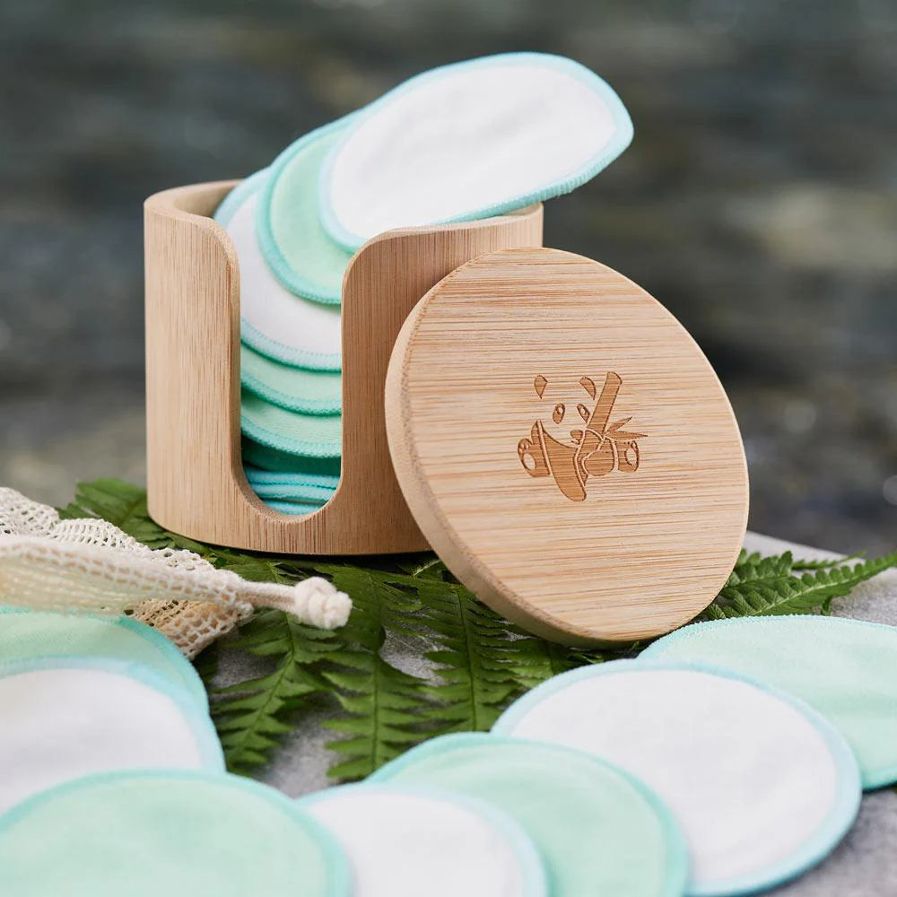 Disques démaquillants en coton bio avec boîte de rangement (18 pièces)