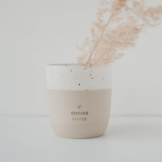 Becher Coffee Lover mit Trockenblume