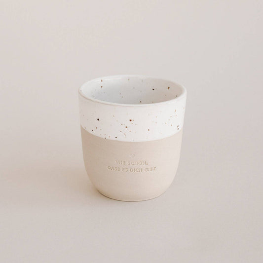 Eulenschnitt Becher "Wie schön, dass es dich gibt"