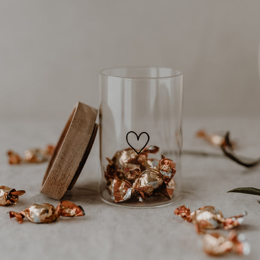 Mini Vorratsglas "Herz schwarz" 9cm