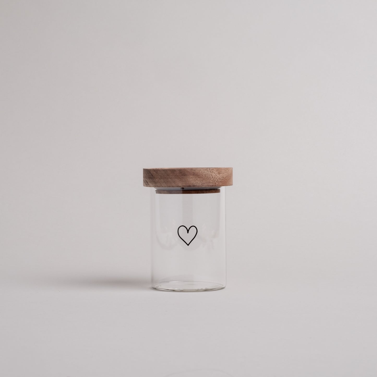 Mini Vorratsglas "Herz schwarz" 9cm