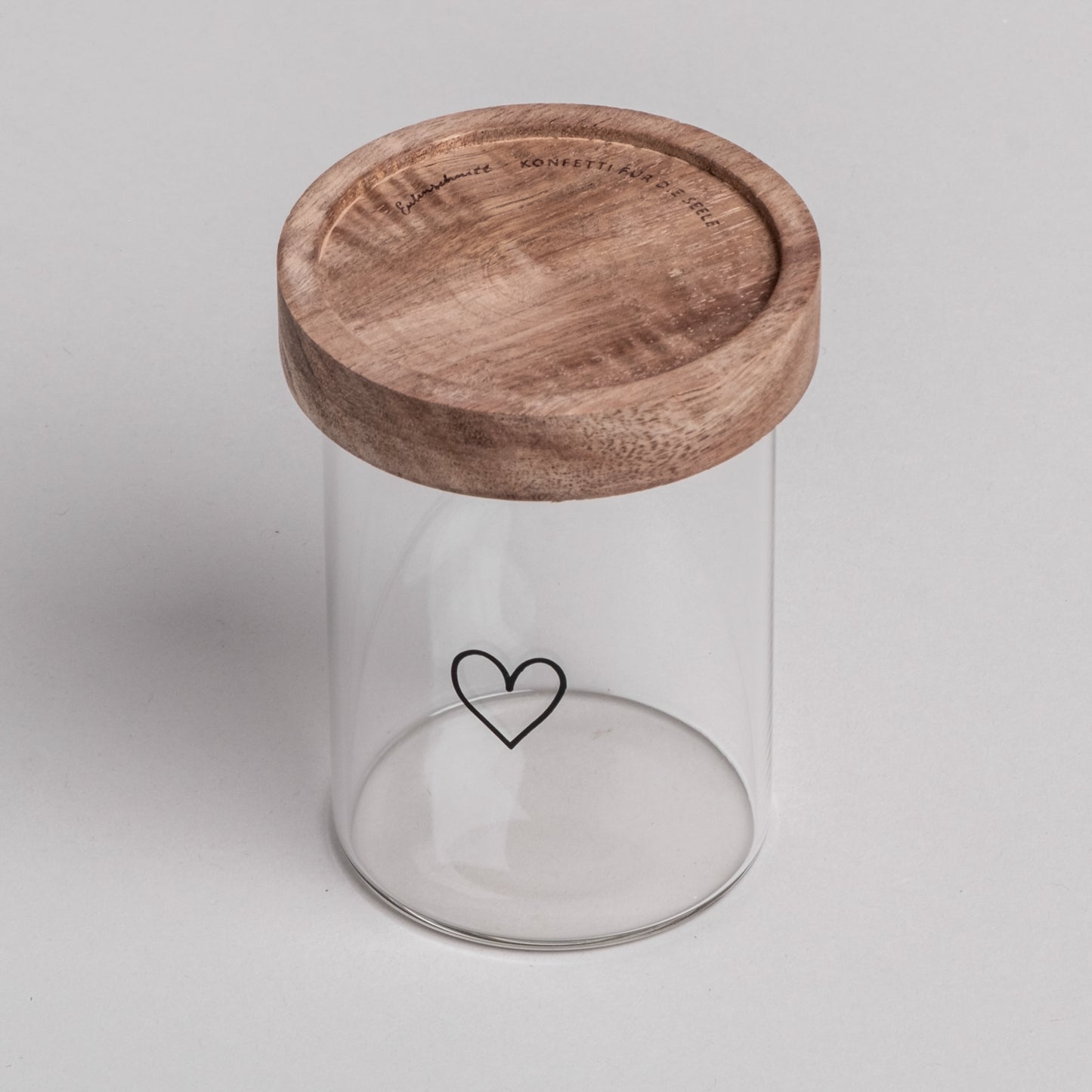 Mini Vorratsglas "Herz schwarz" 9cm