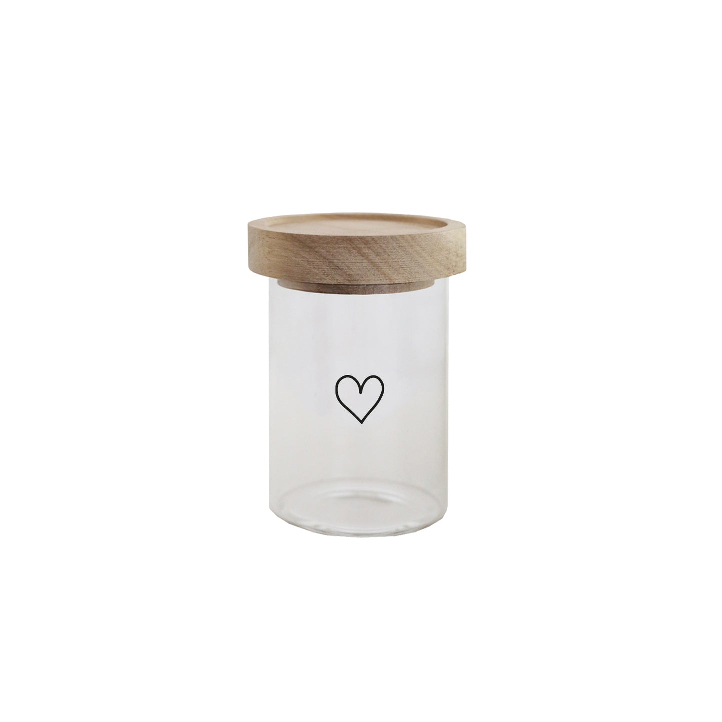 Mini Vorratsglas "Herz schwarz" 9cm
