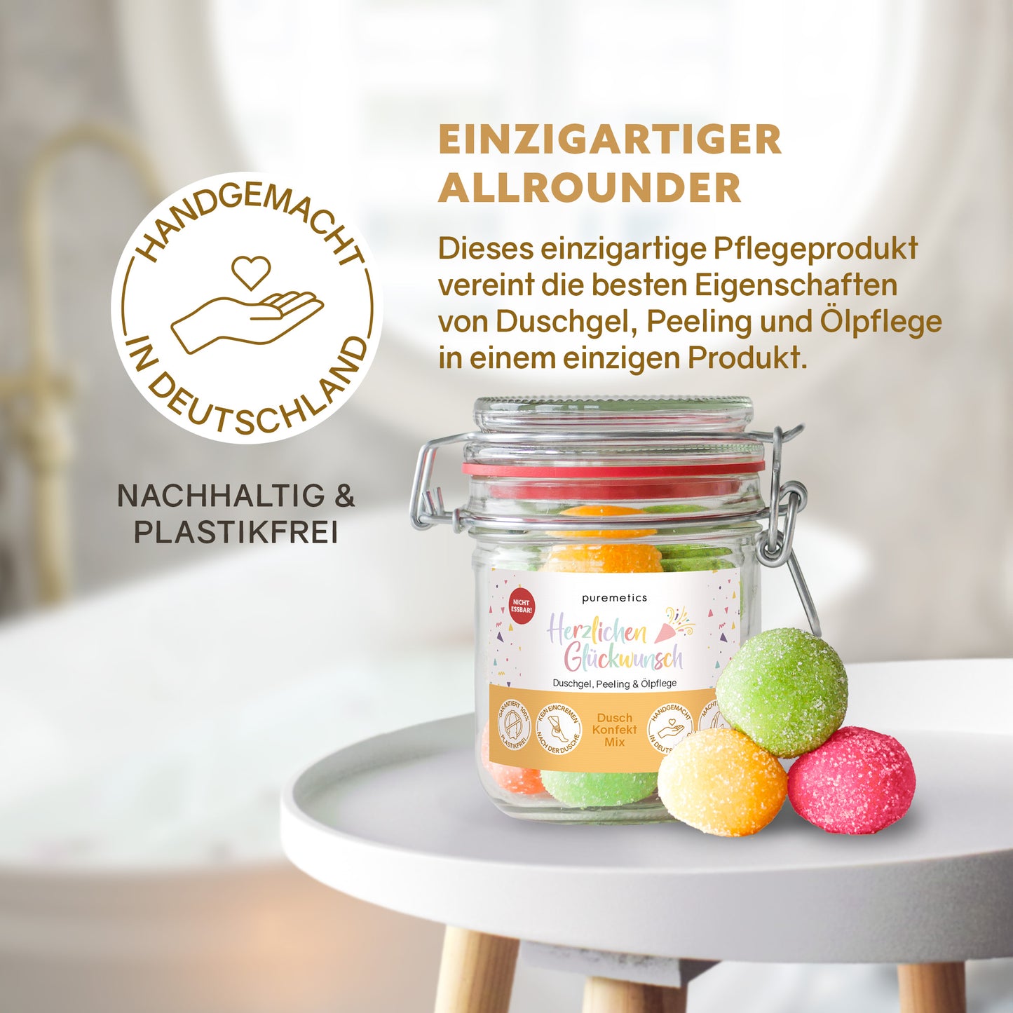 3in1 Dusch-Konfekt 'Herzlichen Glückwunsch'
