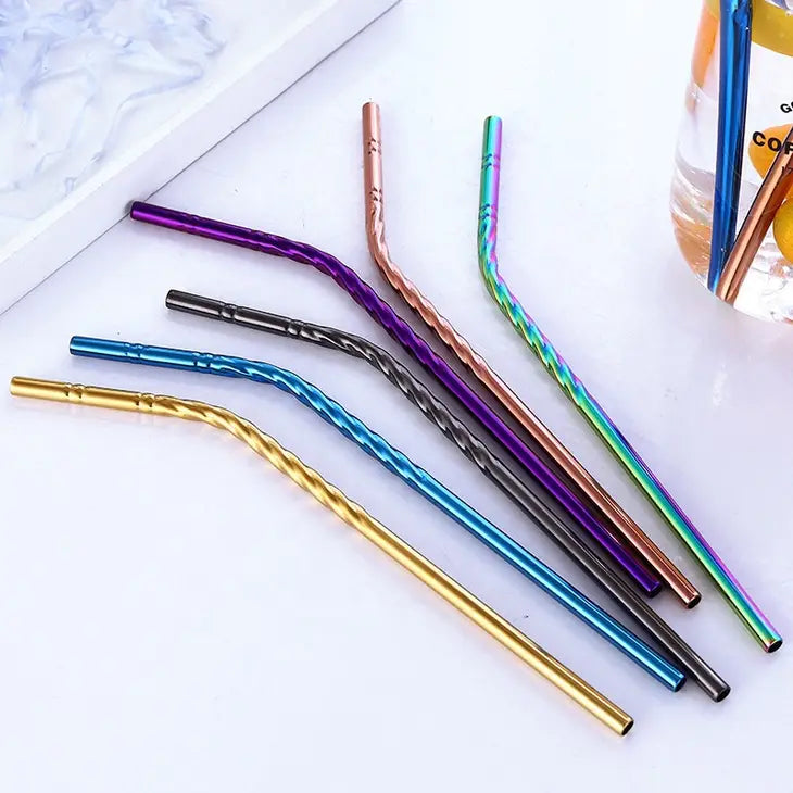 curved stainless steel straw