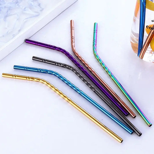 curved stainless steel straw
