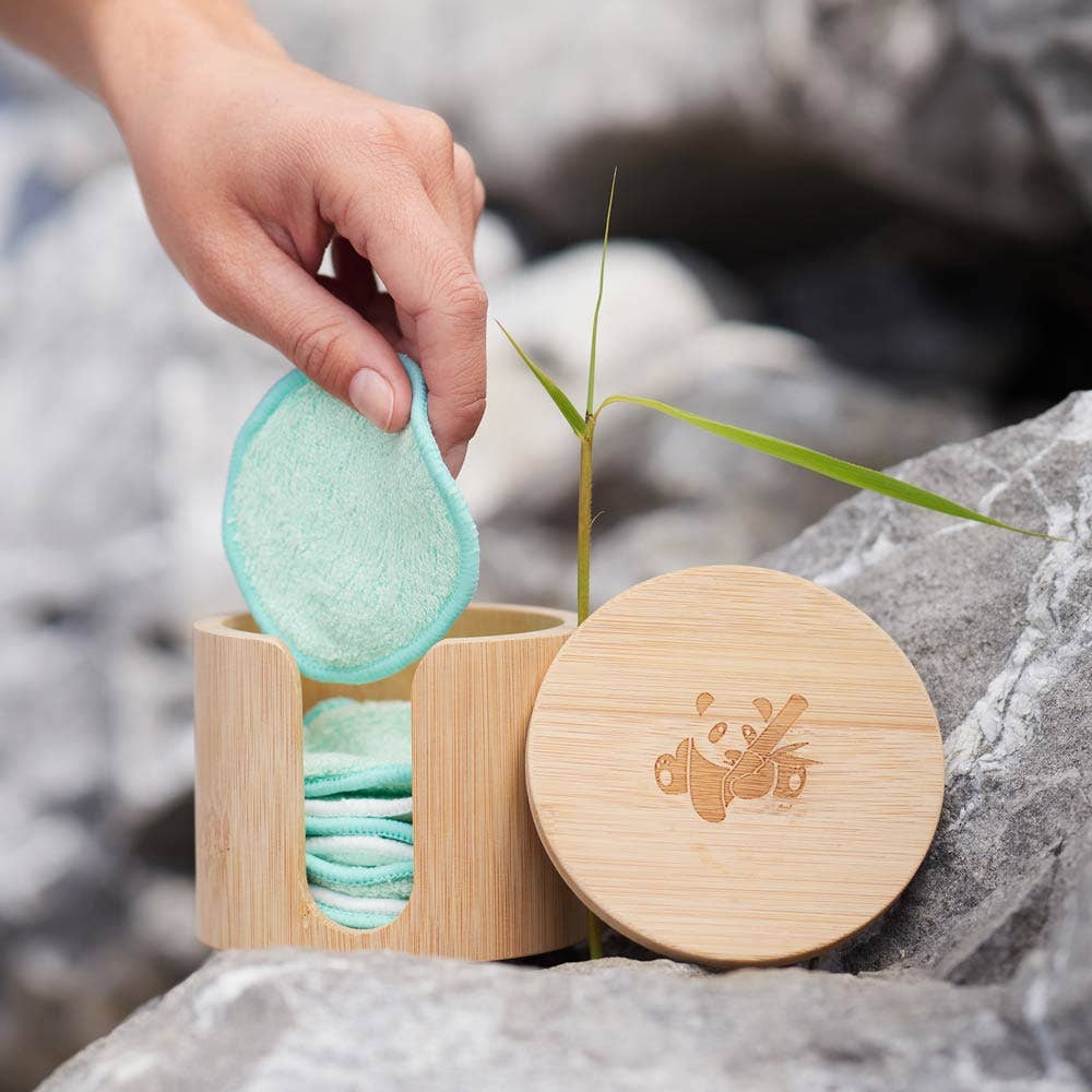 Disques démaquillants en coton bio avec boîte de rangement (18 pièces)