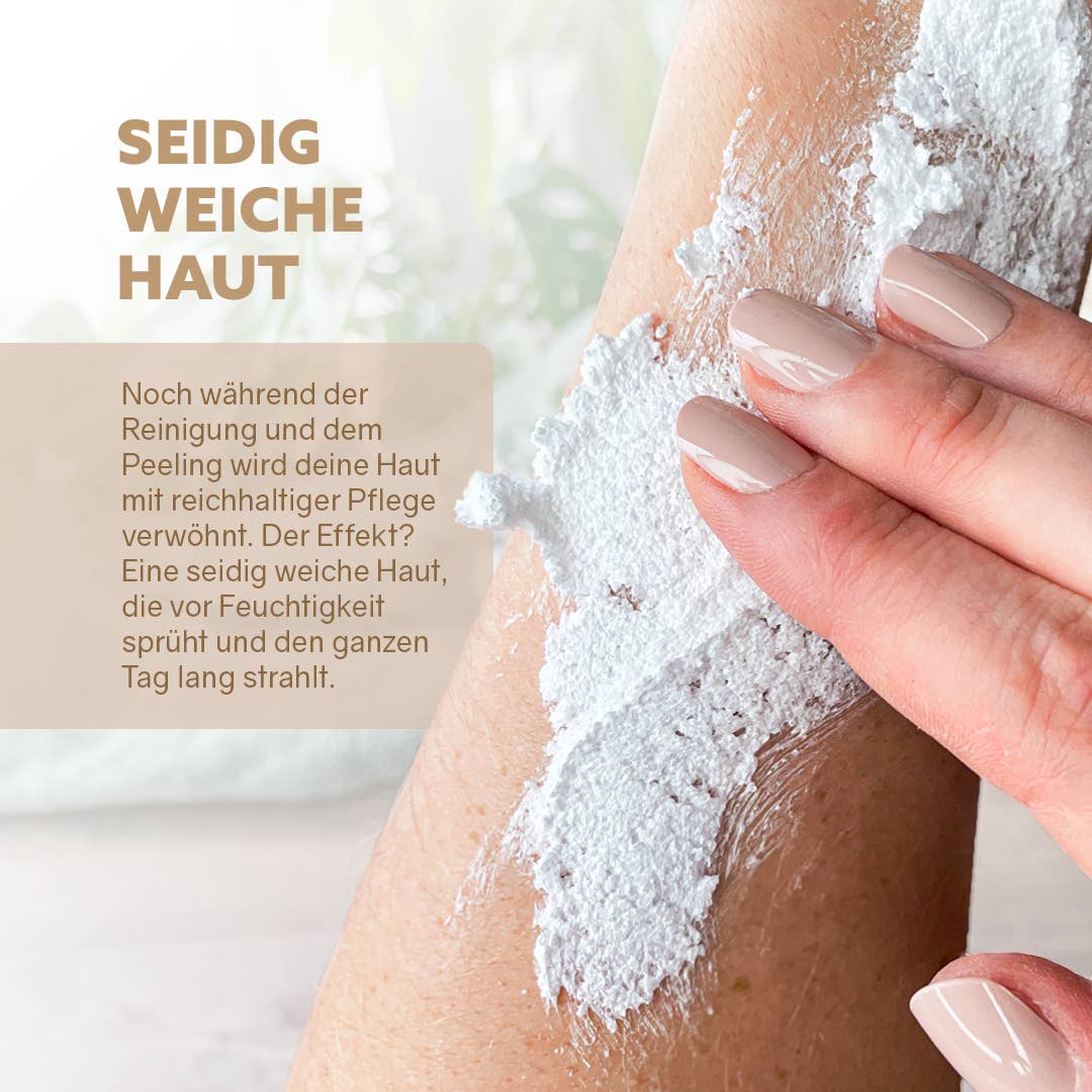 3in1 Intensiv-Dusch-Fluff 'Shea Care' mit Zuckerpeeling
