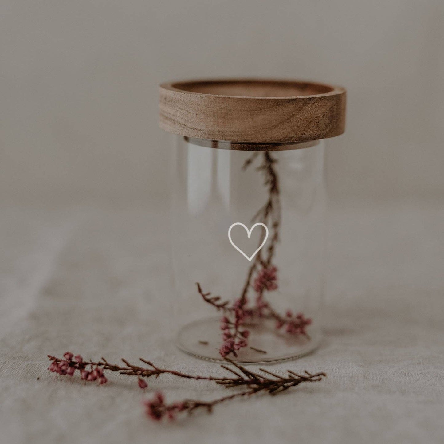 Mini storage jar "Heart white" 9cm