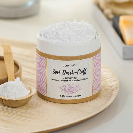 3in1 Dusch-Fluff Blütenmeer auf Bambustablar