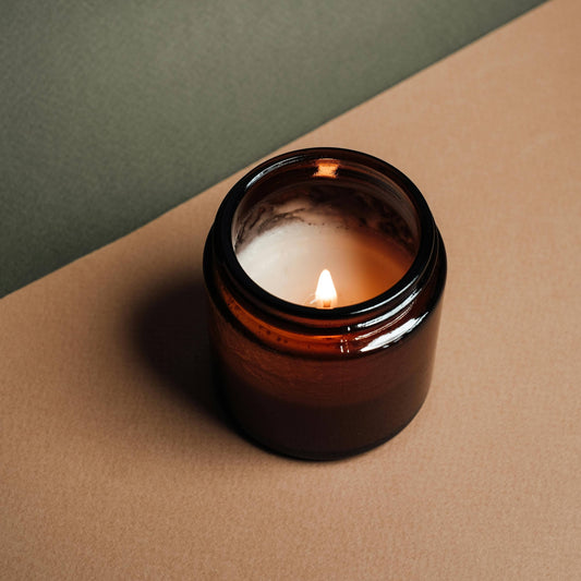 Soy wax candle in a glass, festive scents