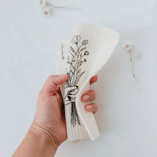 Flower love sponge cloths in a set of 3