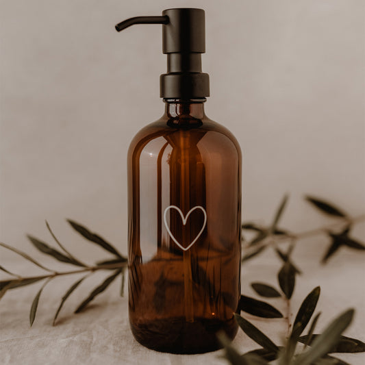 Soap dispenser heart brown 500ml