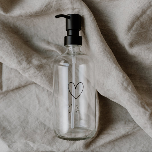 Soap dispenser heart transparent 500ml