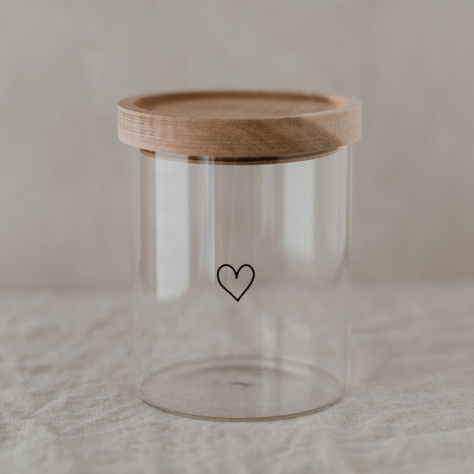 Vorratsglas Herz schwarz 13cm