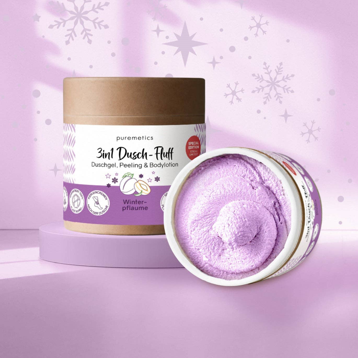 3in1 Dusch-Fluff 'Winterpflaume' - Limited Edition