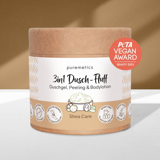 3in1 Intensiv-Dusch-Fluff 'Shea Care' mit Zuckerpeeling