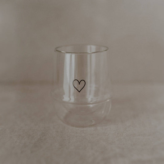 Doppelwandiges Glas "Herz" 200ml