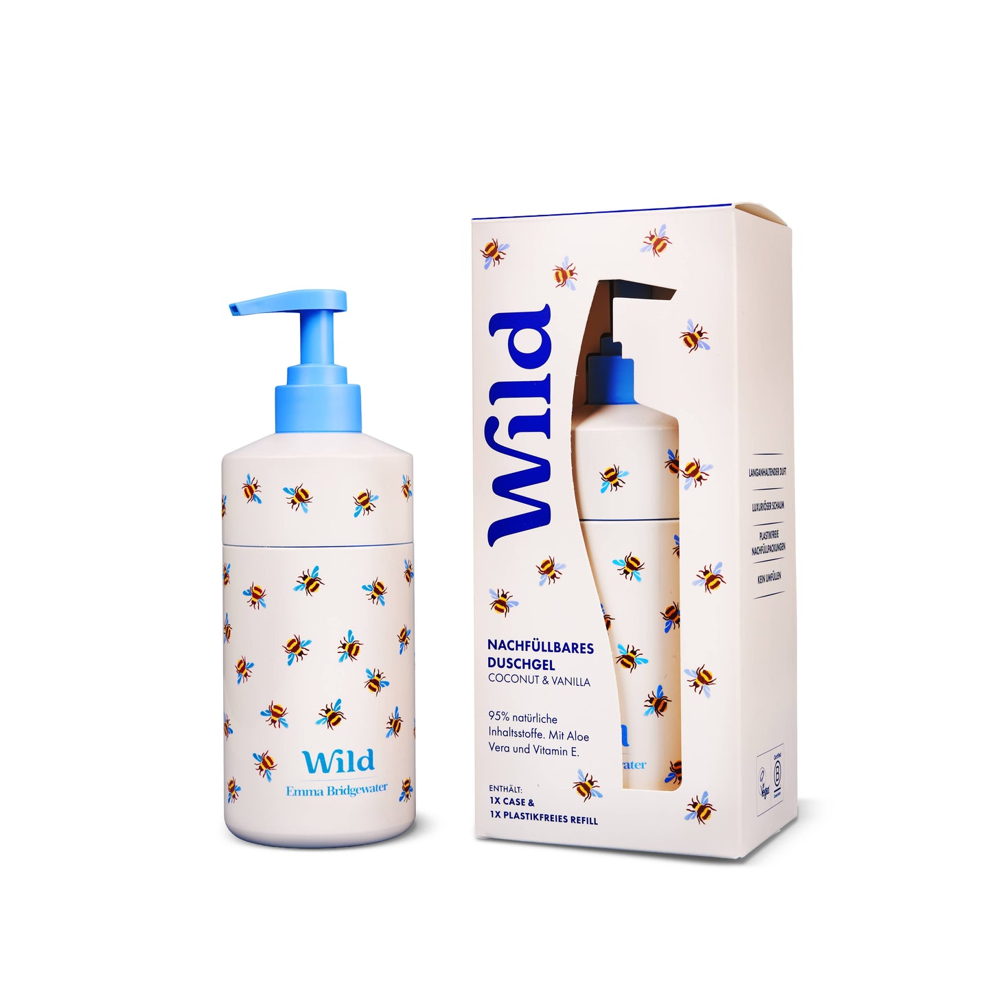 Wild - Refillable Shower Gel "Coconut &amp; Vanilla" 2-piece Starter Set, 300ml