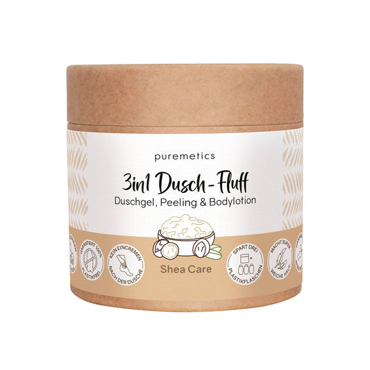 3in1 Intensiv-Dusch-Fluff 'Shea Care' mit Zuckerpeeling