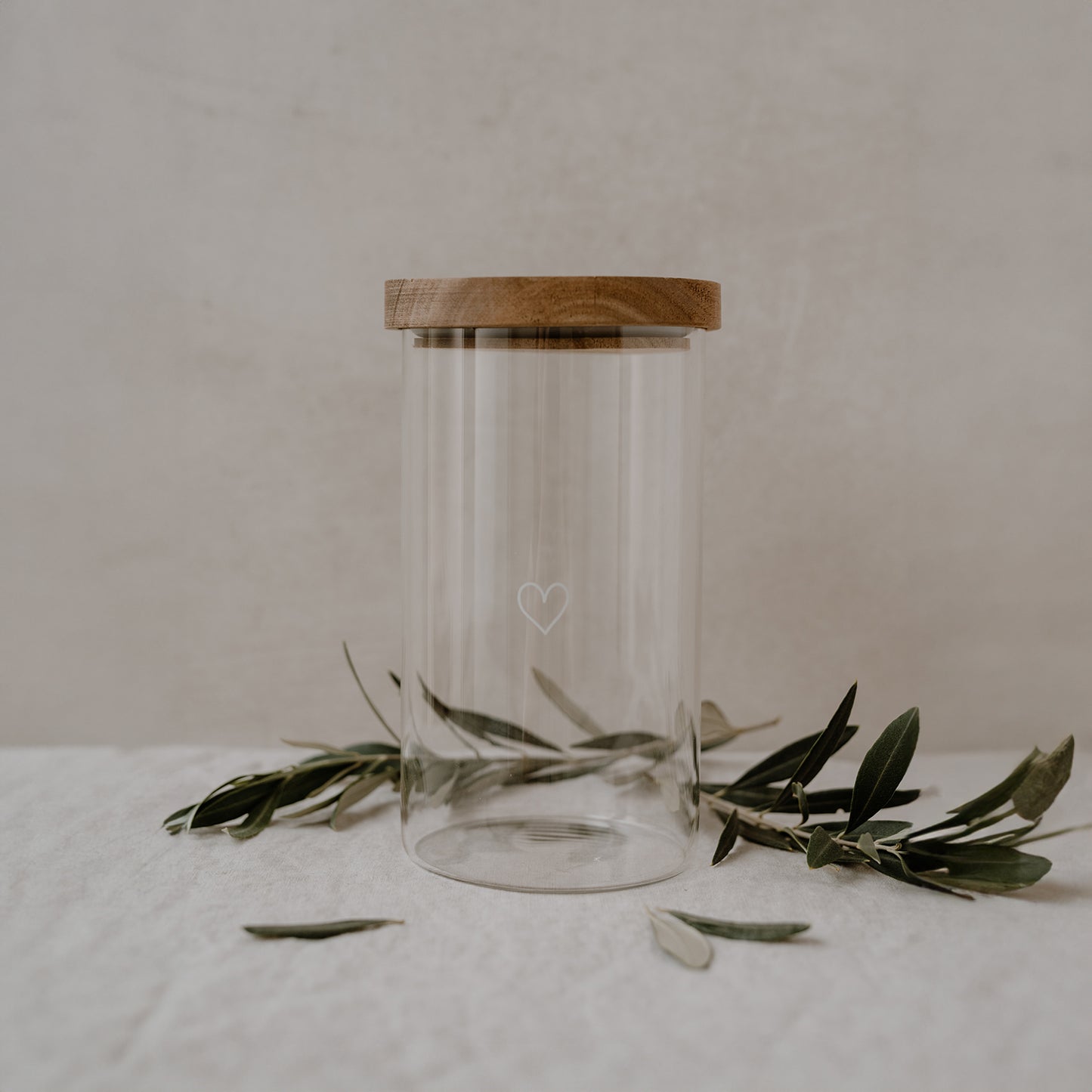 Vorratsglas "Herz weiss" 19cm