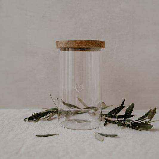Vorratsglas "Herz weiss" 19cm