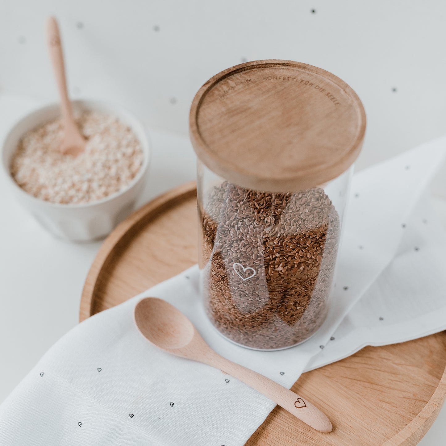 Vorratsglas "Herz weiss" 19cm