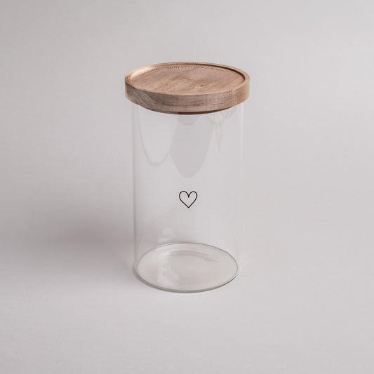 Vorratsglas "Herz schwarz" 19cm