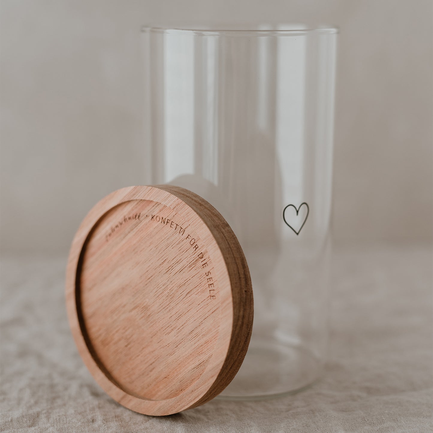 Vorratsglas "Herz schwarz" 19cm