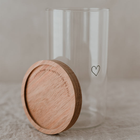 Vorratsglas "Herz schwarz" 19cm