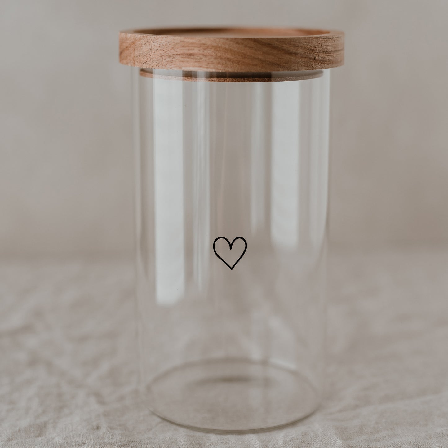 Vorratsglas "Herz schwarz" 19cm