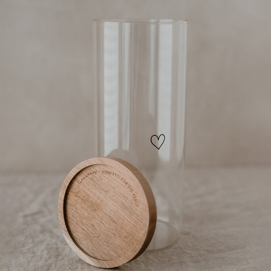 Vorratsglas "Herz schwarz" 25cm