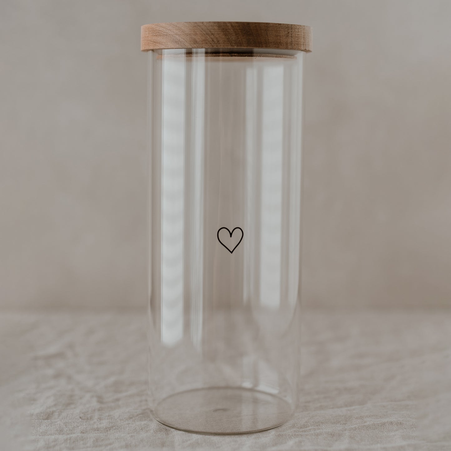 Vorratsglas "Herz schwarz" 25cm