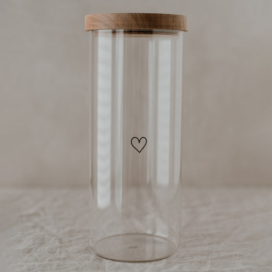 Vorratsglas "Herz schwarz" 25cm