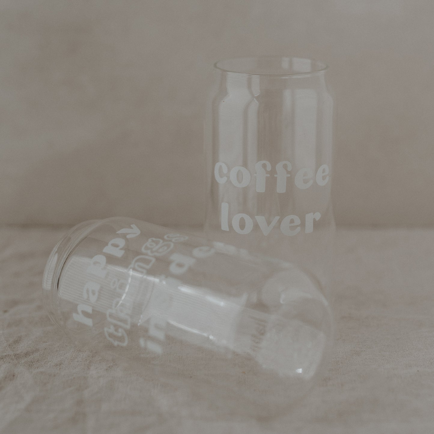 Tall drinking glass - various designs