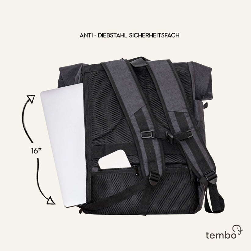 Tembo - 2in1 laptop backpack "Chiang Mai" raspberry
