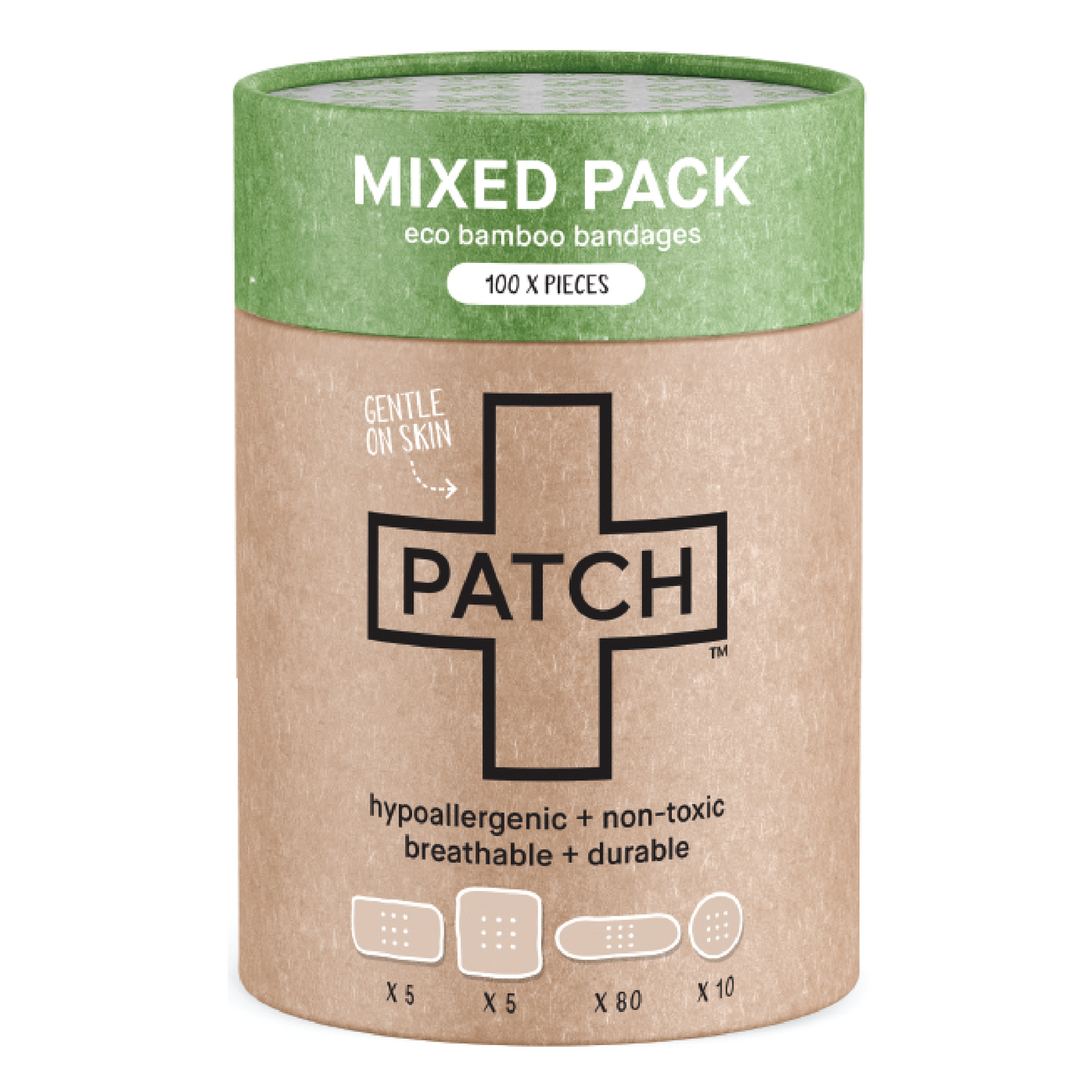 PATCH - Bamboo patches, mixed sizes, value pack (MHD 04/25)